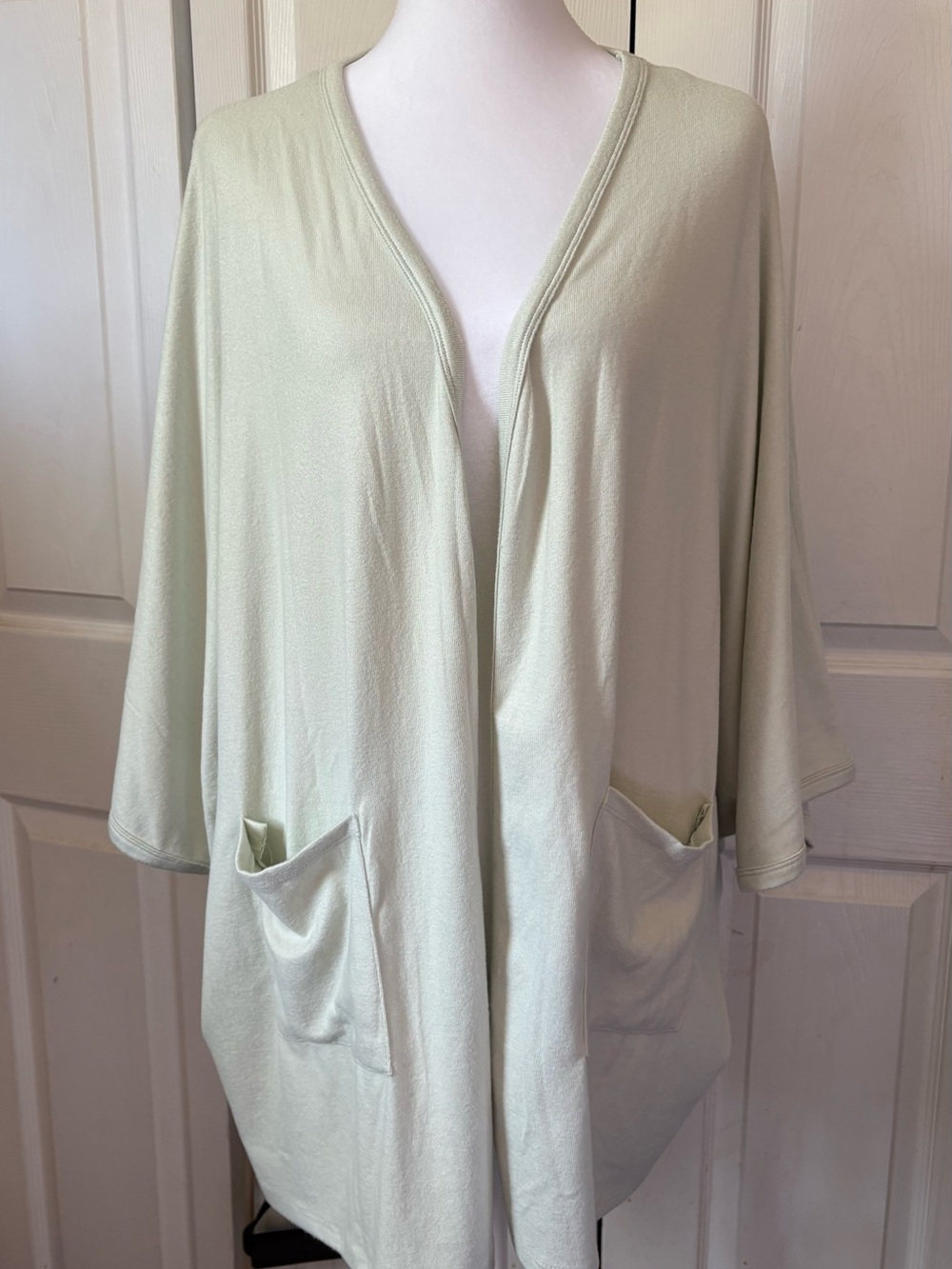 Light Mint Open-Front Women's Poncho Shrug